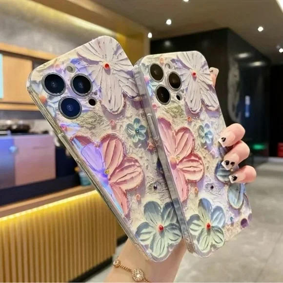 🌸 New! Vintage Dimensional Floral Phone Case w Rhinestones - iPhone 14 Pro Max - Picture 4 of 4